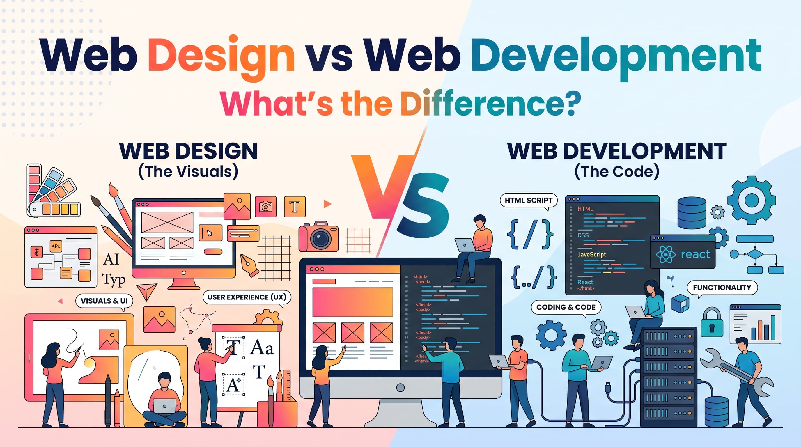 Web Design vs Web Development: What's the Difference?